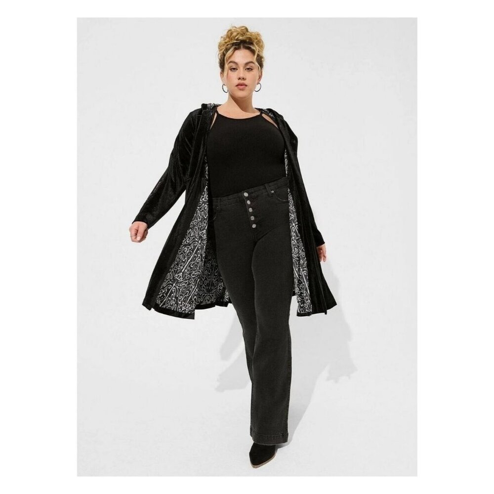 Torrid Harry Potter Velvet Hooded Swing Coat Fall Winter Size 5x - Picture 3 of 8